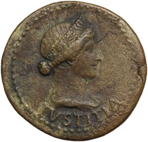 obverse: Julia Augusta (Livia), wife of Augustus (died 29 AD).. AE Dupondius