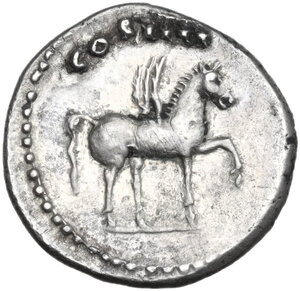 reverse: Domitian as Caesar (69-79).. AR Denarius, 76-77, Rome mint