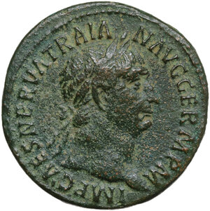 obverse: Trajan (98-117).. AE As, 99-100 AD