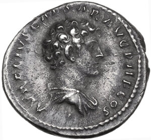 reverse: Antoninus Pius with Marcus Aurelius as Caesar (139-161).. AR Denarius. Rome mint. Struck AD 140-144