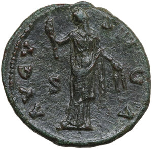 reverse: Faustina I, wife of Antoninus Pius (died 141 AD).. AE As, 141 AD