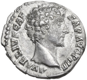 obverse: Marcus Aurelius as Caesar (139-161).. AR Denarius. Struck AD 140-144