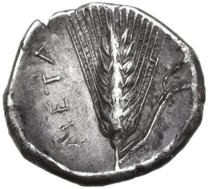reverse: Southern Lucania, Metapontum. AR Diobol, c. 325-275 BC