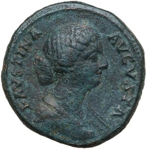 obverse: Faustina II (died 176 AD).. AE Sestertius, 161-176