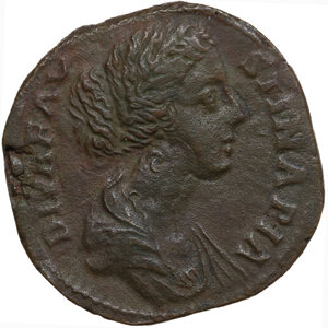 obverse: Diva Faustina II, wife of Marcus Aurelius (died 176 AD).. AE Sestertius
