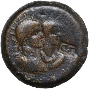 obverse: Caracalla with Plautilla (198-217 AD).. AE 32 mm. Laodicea ad Mare (Seleucis and Pieria), c. AD 202-205
