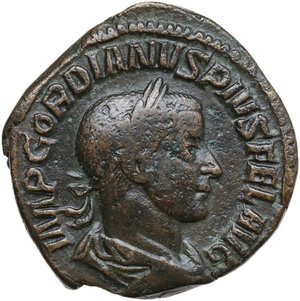 obverse: Gordian III (238-244 ).. AE Sestertius, Rome mint