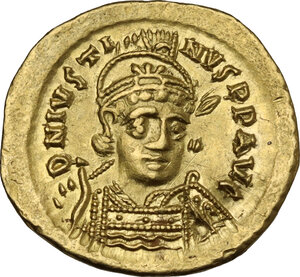 obverse: Justin I (518-527).. AV Solidus, Constantinople mint. Struck 527-538 AD