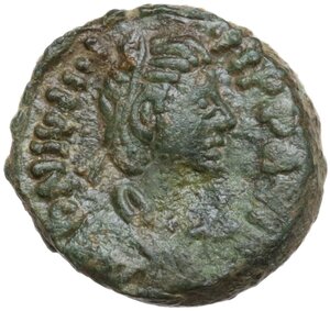 obverse: Justin I (518-527).. AE Pentanummium, Ravenna mint