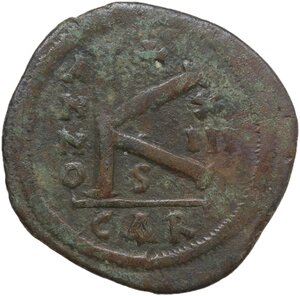 reverse: Justinian I (527-565).. AE Half Follis. Carthage mint. Dated RY 13 (539/40 AD)