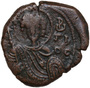 obverse: Manuel I, Comnenus (1143-1180).. AE Tetarteron. Thessalonica mint. Struck 1152-circa 1160(?)