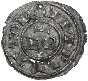 obverse: Brindisi.  Federico II di Svevia (1197-1250). Mezzo Denaro 1221