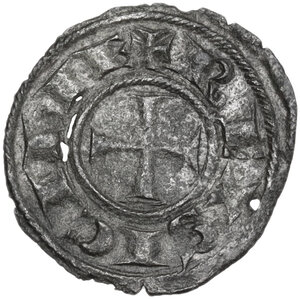 reverse: Brindisi.  Federico II di Svevia (1197-1250). Mezzo Denaro 1221