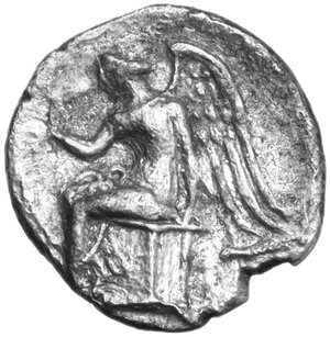 reverse: Bruttium, Terina. AR Triobol, c. 400-356 BC