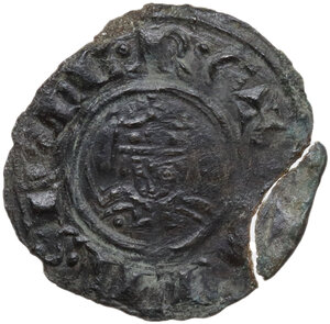 obverse: Messina.  Federico II di Svevia (1197-1250). Denaro 1225
