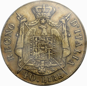 reverse: Milano.  Napoleone Bonaparte (1805-1814).. 40 lire 1808 Milano