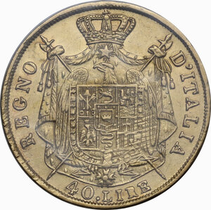 reverse: Milano.  Napoleone Bonaparte (1805-1814).. 40 lire 1810 Milano
