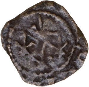 reverse: Napoli.  Carlo II d Angiò (1285-1309).. Denaro gherardino falso d epoca