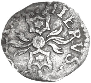 reverse: Napoli.  Filippo II di Spagna (1554-1598).. Grano d argento con sigla GR e testa volta a destra