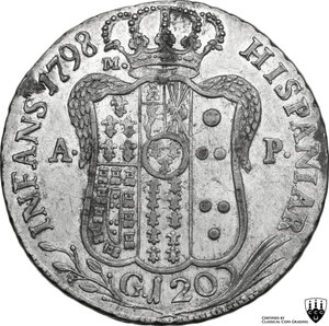 reverse: Napoli.  Ferdinando IV di Borbone  (1759-1816). Piastra o 120 grana 1798