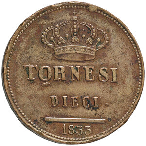 reverse: Napoli.  Ferdinando II (1830-1859). 10 tornesi 1833, bordo liscio