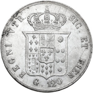 reverse: Napoli.  Ferdinando II di Borbone (1830-1859).. 120 grana o piastra 1856