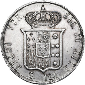 reverse: Napoli.  Francesco II di Borbone (1859-1860).. 120 grana o piastra 1859