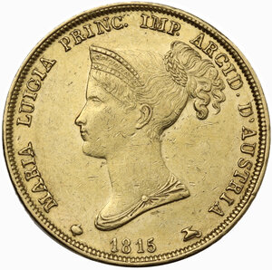 obverse: Parma.  Maria Luigia d Austria (1815-1847) Duchessa di Parma, Piacenza e Guastalla. 40 lire 1815