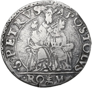 reverse: Roma.  Paolo IV (1555-1559), Giampietro Carafa. Testone