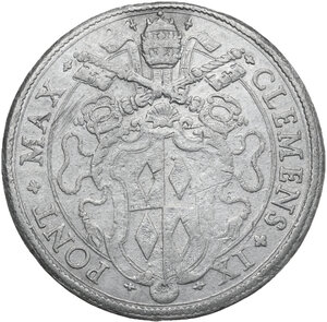 obverse: Roma.  Clemente IX (1667-1669), Giulio Girolamo Rospigliosi. Prova (?) della piastra in lega