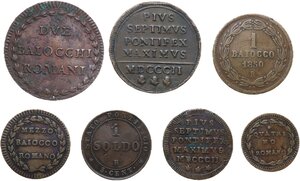 reverse: Roma. Lotto di sette (7) monete di pontificie in rame
