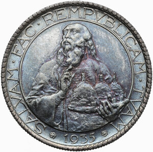 obverse: San Marino.  Seconda monetazione (1931-1938).. 20 lire 1935