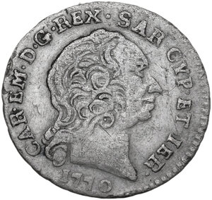 obverse: Carlo Emanuele III (1730-1773). Monetazione per la Sardegna. Reale nuovo 1770