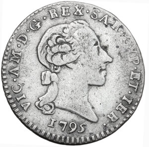 obverse: Vittorio Amedeo III (1773-1796), monetazione per la Sardegna.. Reale 1795