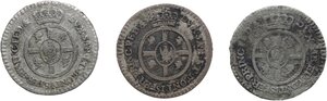 reverse: Vittorio Amedeo III (1773-1796), monetazione per la Sardegna.. Lotto di tre (3) monete da mezzo reale 1786, 1788, 1790