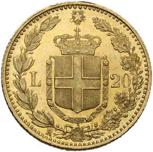 reverse: Umberto I (1878-1900).. 20 lire 1882