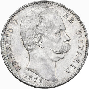 obverse: Umberto I (1878-1900). 5 lire 1879