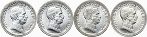 obverse: Vittorio Emanuele III (1900-1943). Serie delle quattro (4) monete da 2 lire 1914-1917