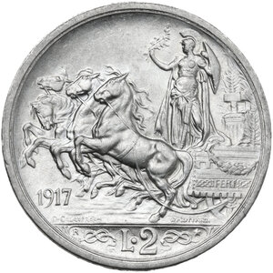 reverse: Vittorio Emanuele III (1900-1943). 2 lire 1917