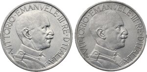 obverse: Vittorio Emanuele III (1900-1943). Lotto di due (2) monete da 2 lire (Buono da) 1923 e 1924