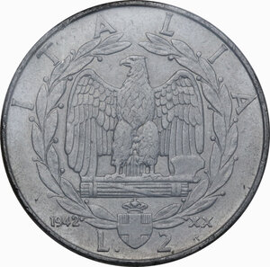 reverse: Vittorio Emanuele III (1900-1943). 2 lire 1942 A. XX