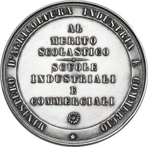 reverse: Vittorio Emanuele III (1900-1943). Medaglia al merito scolastico