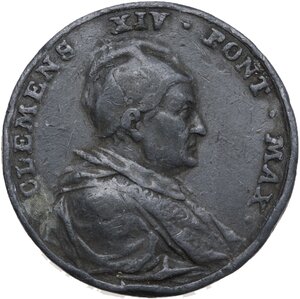 obverse: Clemente XIV (1769-1774), Gian Vincenzo Ganganelli . Medaglia 1773 per la cacciata dei Gesuiti