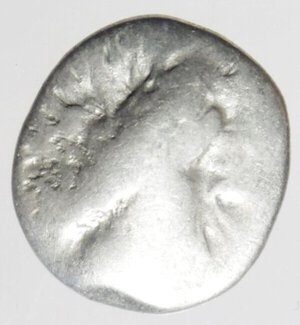 obverse: I Celti. Gallia Cisalpina. Dracma, imitazione del tipo massaliota. II secolo a.C. D/ Testa di Artemide a destra, evanescente. R/ MA. Leone stilizzato gradiente a destra. Cf. Pautasso 2 tipo. AG. g. 2,87 mm. 18.00 R. MB/BB.