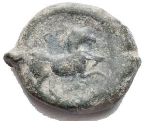 obverse: Mondo Greco - Apulia Arpi (Circa 275-250 a.C.) AE 22 mm. d/ Toro cozzante a destra. R/ Cavallo al galoppo a destra. 9,21 gr. HN Italy 645. BB+ Patina verde
