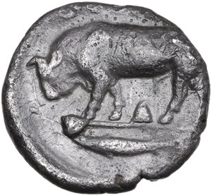 reverse: Southern Lucania, Thurium. AR Diobol, c. 443-400 BC