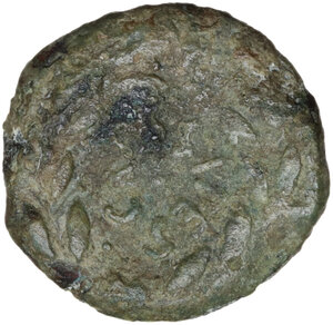reverse: Panormos, under Roman rule. AE 19 mm, uncertain mint in Sicily, questor Crassipes, c. 200-190 BC