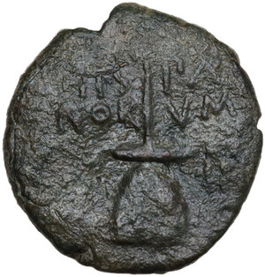 reverse: Morgantina.  The Hispani.. AE Trichalkon c. early 2nd century BC
