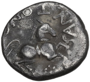 reverse: Northwest Gaul, Carnutes. AR Quinarius, c. 100-50 BC