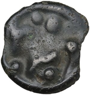 reverse: Northwest Gaul, Senones. AE Potin Unit. c. 100-50 BC